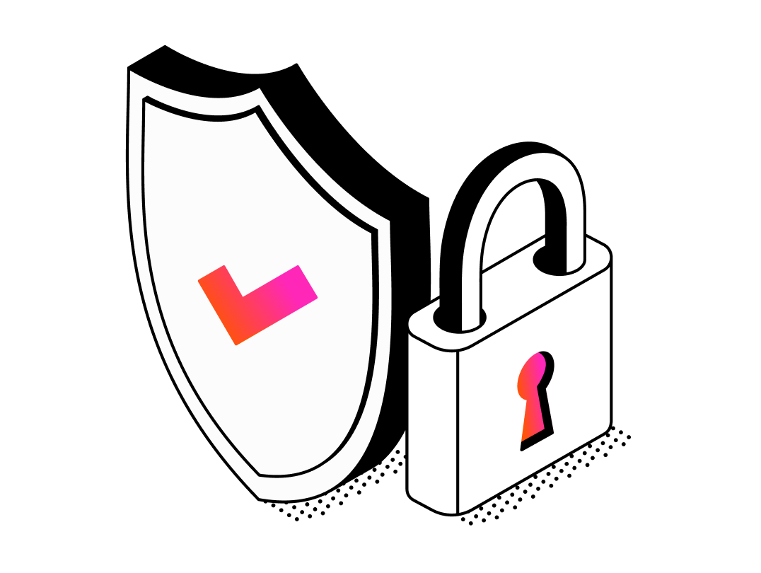 A graphic of a lock that stands for security of embedded systems
