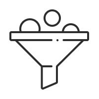 Icon representing a funnel filtering incoming requests